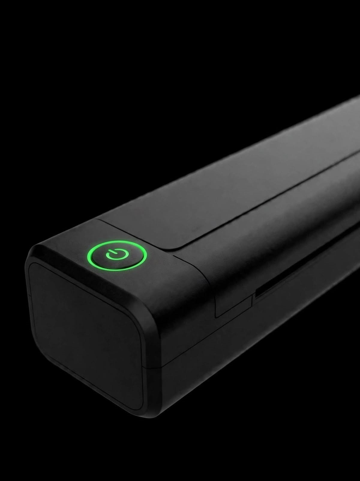 Black Portable Thermal Printer Unibody Design
